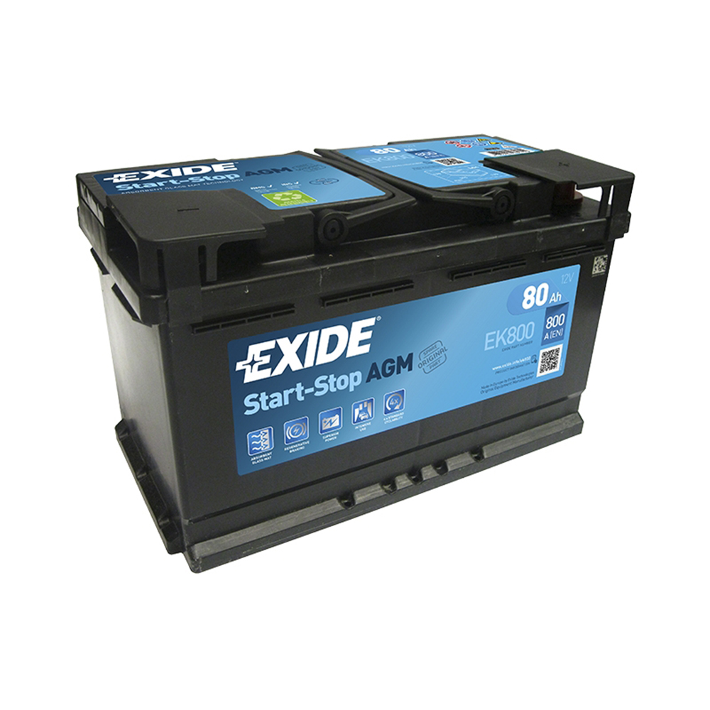 Exide AGM Start & Stop EK800 12V 80AH - Σταματόπουλος Μπαταρίες